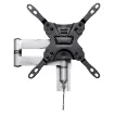 This articulated bracket is designed for caravan and vehicle use with a retaining locking pin for keeping your monitor secure when travelling. Offers tilt adjustment and secure positioning up to 366mm from the mounting surface. Suits VESA 75/100 and 200 using the included extension plates.