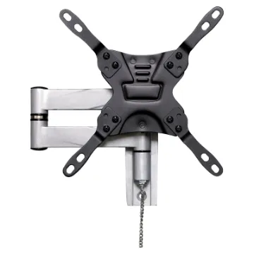 This articulated bracket is designed for caravan and vehicle use with a retaining locking pin for keeping your monitor secure when travelling. Offers tilt adjustment and secure positioning up to 366mm from the mounting surface. Suits VESA 75/100 and 200 using the included extension plates.