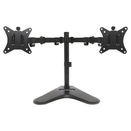 A durable all steel desk mount bracket for computer monitors between 17" and 32" in size, weighing up to 9kg each.