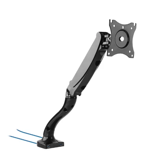 This stylish desk mount bracket simply clamps or screws to your desk and supports a 13" to 27" monitor weighing up to 6kg.