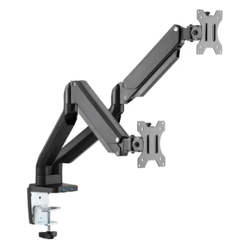 This stylish desk mount bracket simply clamps to your desk and supports screen sizes 17"-32" weighing up to 6kg. Includes 2 USB ports.