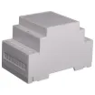 Easy snap fit construction DIN rail enclosure in 3 module width. Suits DIN EN60715 35mm top hat rail. Constructed from grey UL94V-0 polycarbonate. Three PCB positions allow greater flexibility in circuit design. Matching snap-on terminal guard