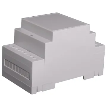 Easy snap fit construction DIN rail enclosure in 3 module width. Suits DIN EN60715 35mm top hat rail. Constructed from grey UL94V-0 polycarbonate. Three PCB positions allow greater flexibility in circuit design. Matching snap-on terminal guard