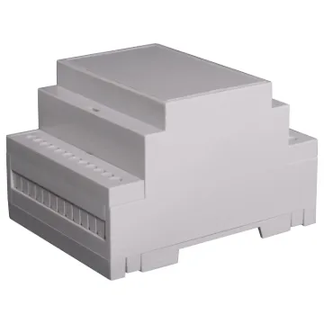 Easy snap fit construction DIN rail enclosure in 3 module width. Suits DIN EN60715 35mm top hat rail. Constructed from grey UL94V-0 polycarbonate. Three PCB positions allow greater flexibility in circuit design. Matching snap-on terminal guard