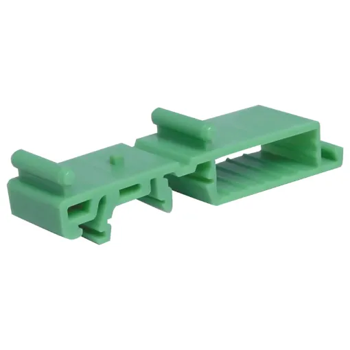 Mounting base section for DIN modules. This section is the mounting &quotfoot&quot for attaching a series of bases to the rail. Suits standard top hat, miniature top hat and asymmetric &quotG&quot types.