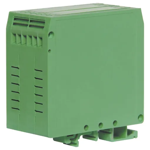 Designed for housing industrial control circuitry. The design includes integral PCB mounted terminals for ease of access and wiring once assembled. Each enclosure includes terminals and DIN rail mounting base, which suits 35mm top hat and asymmetrical &quotG&quot