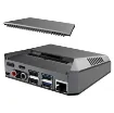 Turns your Pi into a high resolution network music player for MP3, FLAC, ALAC, WAV, AAC, FLAC, DSD, Audio CD and many more file types. On-board DAC for very high quality audio output. The ideal home music server for the audiophile!  All aluminium case provides excellent cooling for your Pi 4.
