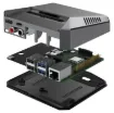 Turns your Pi into a high resolution network music player for MP3, FLAC, ALAC, WAV, AAC, FLAC, DSD, Audio CD and many more file types. On-board DAC for very high quality audio output. The ideal home music server for the audiophile!  All aluminium case provides excellent cooling for your Pi 4.