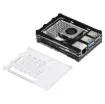 This compact multi-layer acrylic case suits the Raspberry Pi 5 and provides access to all ports on the board.  Includes cooling fan module with heatsink.