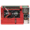 This is an armor aluminum alloy case designed for the Raspberry Pi 4 computer model B. Features dual cooling fans.