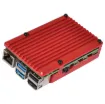 This is an armor aluminum alloy case designed for the Raspberry Pi 4 computer model B. Features dual cooling fans.