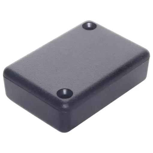 Miniature enclosures molded from ABS plastic. They feature a satin textured finish, 2 PCB standoffs and a screw on lid. Adding a H 9006 key ring kit converts the enclosures into a miniature keyfob. Great for custom remote controls.
Hammond P/N 1551FBK