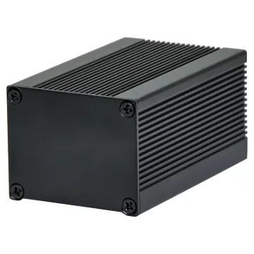Extruded single piece aluminium cases. Flat aluminium end plates can be milled, screened and customised to suit your requirements. Finned extrusion adds thermal dissipation for heat sinked applications.