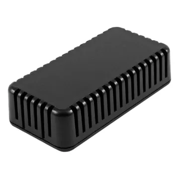 This enclosure has a vented design which protects electronics from harmful contact  with hands or tools, but allows entry of air and moisture for applications which require environmental exposure (ex: sensors).
It's ideally suited for mounting of printed circuit boards.