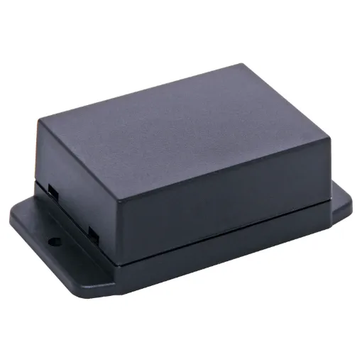 A wide selection of flanged boxes with snap fit lids which allow access to internal circuitry without unscrewing the flange screws. Great for small circuits, control boxes, relays and industrial controls.  Base fitted with four PCB posts, lid has four cable entry mouldings which may be knocked out. All dimensions ±0.5mm & exclude flanges