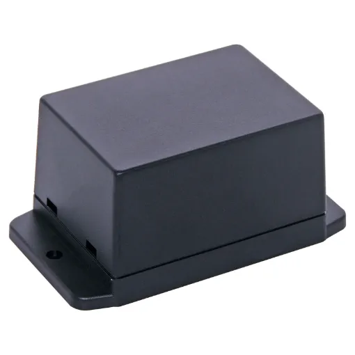 A wide selection of flanged boxes with snap fit lids which allow access to internal circuitry without unscrewing the flange screws. Great for small circuits, control boxes, relays and industrial controls.  Base fitted with four PCB posts, lid has four cable entry mouldings which may be knocked out. All dimensions ±0.5mm & exclude flanges