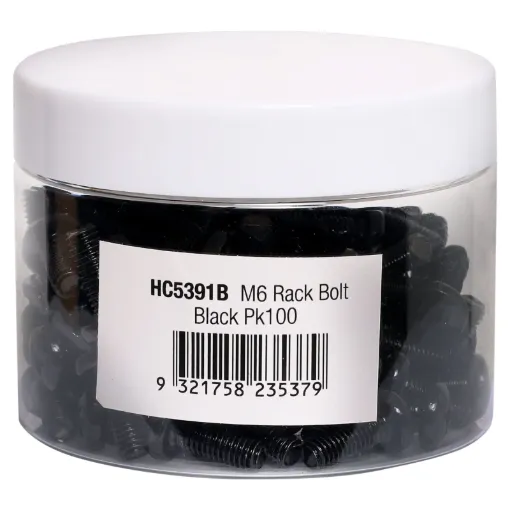 M6 x 16mm black. Phillips head. Ideal for use with 19" racking systems.  Pack Qty: 100