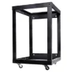 This 15RU 19" open rack frame allows you the option of side mounting to the wall surface, or use as a freestanding rack on castors.