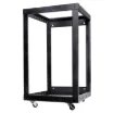 This 18RU 19" open rack frame allows you the option of side mounting to the wall surface, or use as a freestanding rack on castors.