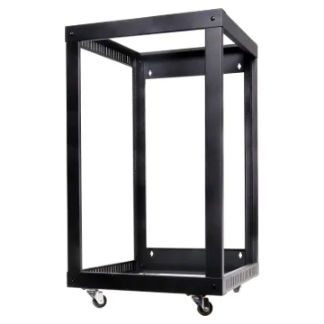 This 18RU 19" open rack frame allows you the option of side mounting to the wall surface, or use as a freestanding rack on castors.