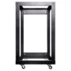 This 18RU 19" open rack frame allows you the option of side mounting to the wall surface, or use as a freestanding rack on castors.