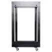 This 18RU 19" open rack frame allows you the option of side mounting to the wall surface, or use as a freestanding rack on castors.