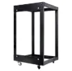 This 18RU 19" open rack frame allows you the option of side mounting to the wall surface, or use as a freestanding rack on castors.
