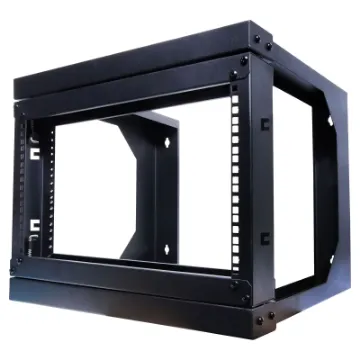 An open frame hinged wall mount 6RU 19” rack system designed for wall mounting equipment up to 420mm deep. Ideal for combinations of patch panels, security and audio equipment.