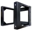 An open frame hinged wall mount 6RU 19” rack system designed for wall mounting equipment up to 420mm deep. Ideal for combinations of patch panels, security and audio equipment.