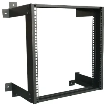 An open frame 12RU 19 inch rack system designed for wall mounting equipment up to 300mm deep. Ideal for combinations of patch panels, security and audio equipment. The flat mounting plates can be attached to the wall surface using standard fasteners.