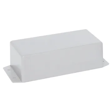 Flanged versions of our popular jiffy boxes allowing wall or chassis mounting. 
UB3 size 130Lx67Wx43Hmm, grey.
