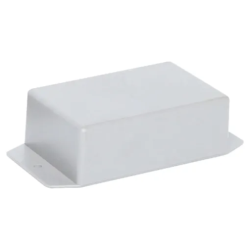 Flanged versions of our popular jiffy boxes allowing wall or chassis mounting. 
UB5 size 82Lx54Wx30Hmm, grey.