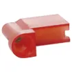 female Crimp Terminal made of brass with tin-plated finish. It comes with a red nylon insulator. It accepts 16 to 14AWG wire.