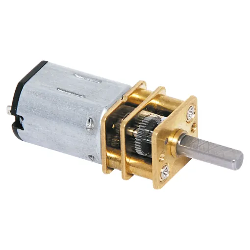 A very small geared motor with 3-12V input voltage.
3&Oslash x 10Lmm shaft. Size: 12W x 12H x 34L (inc
shaft). 1.6A at stall. Torque: J 0051 5kg/cm.