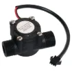 The YF-S201 Hall Effect Water Flow Meter Sensor comes with three wires: red (5-24VDC power), black (ground) and yellow (Hall effect pulse output).