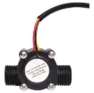 The YF-S201 Hall Effect Water Flow Meter Sensor comes with three wires: red (5-24VDC power), black (ground) and yellow (Hall effect pulse output).
