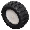 A white plastic wheel with rubber tyre for robotics projects. 
Suits micro N20 geared motors with 3&Oslash x 10Lmm shaft (such as J 0051/54).
