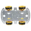 This aluminium chassis features mecanum wheels fitted to individual motors allowing omnidirectional movement of your own custom robot design. The aluminium base is pre-drilled with a variety of holes for mounting sensors and control boards. 
Size: 260L x 162Wmm.