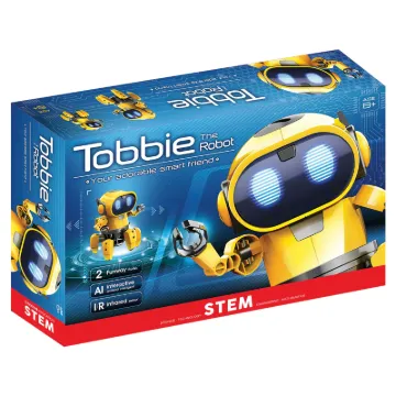 This kit contains the parts to build your new smart friend. Tobbie is an intelligent six legged robot which provides great interaction with children. The little robot offers wonderful lights and sound effects.