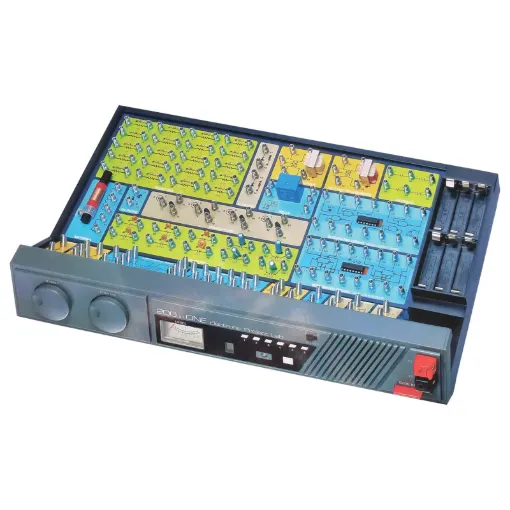 Learn about the fundamentals of electronics in a safe environment. This electronics lab lets kids learn about transistors, diodes, capacitors, oscillators, electronic circuits and schematic symbols. A must have for the engineer of tomorrow! A huge array of fun projects to build with the comprehensive easy to read manual and included parts.  Require