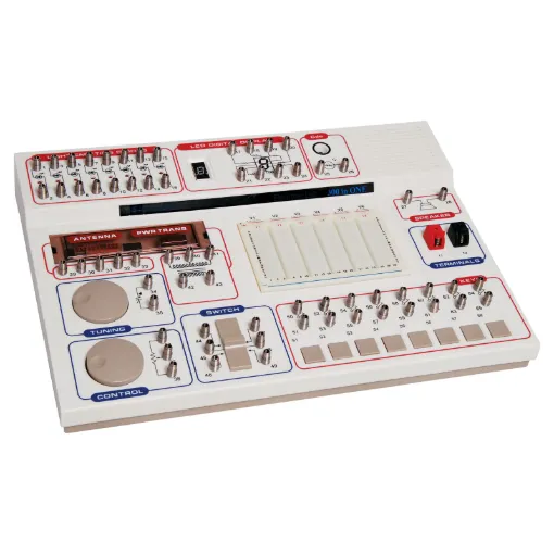 This Electronic Science Lab will teach you about electronics from A to Z. You will learn about electronic parts, how to read schematics, and wiring diagrams. All this, while building up to 300 different projects.