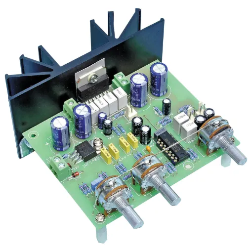(SC May 2010) Amplifiers which run from 12V DC generally don't put out much power and they are usually not hifi as well. But this little stereo amplifier ticks the power and low distortion boxes. With a 14.4