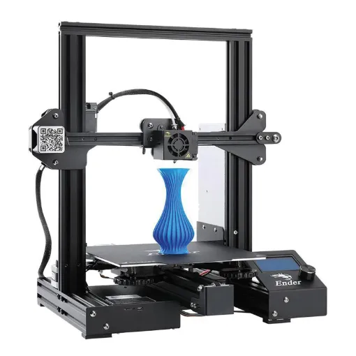The Creality Ender 3 is one of the worlds best selling desktop 3D printers. Creality have developed the Ender 3 with a community of users and contributors to achieve the best possible print performance for its price.