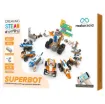 A 400pc set allowing kids to build up to 26 different projects, and create designs of their own. Includes control unit and intelligent sensors (2) that allow building of line tracking, obstacle avoiding and following robot designs. Blocks are compatible with other major brands. Fully programmable using Scratch. Includes storage box.