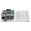 A clear acrylic base with rubber feet and standoffs to suit the Arduino UNO or Raspberry Pi. Space next to the module is provided for a breadboard such as the P 1020 or P 1002.