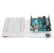 A clear acrylic base with rubber feet and standoffs to suit the Arduino UNO or Raspberry Pi. Space next to the module is provided for a breadboard such as the P 1020 or P 1002.