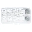 An assortment of straight pin boxed PCB connectors and matching plugs in 2, 3, 4 and 5 way varieties (10 of each plug and socket). Plus crimp pins to suit plug housings. 150pcs total.