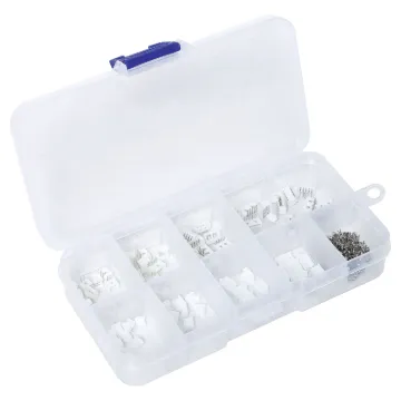 An assortment of right 1.25mm pitch angle boxed PCB connectors and matching plugs in 2, 3, 4 and 5 way varieties.