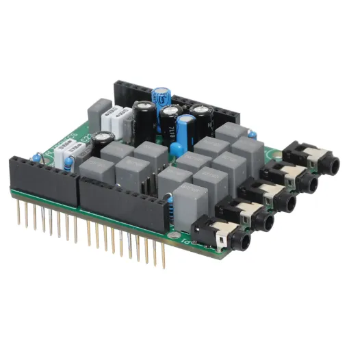 The PT2329 is an audio processor IC consisting of a stereo input selector along with volume and tone controls, all controlled through I2C.