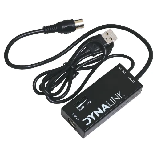 Improves TV antenna reception in poor signal areas by boosting gain up to 20dB. Also suitable for DAB digital radio signals.